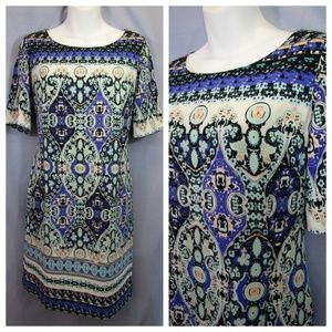 Antonio Melani Geometric Shift Mini Dress Boho 6 S